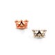 Perla in Ottone con Zirconi a Forma di Corona 7X11 mm