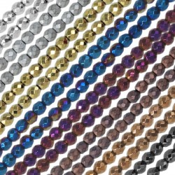 Hematite Faceted Bead 4mm Ø0.7mm (98pcs) (40cm)