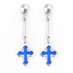 Enameled Zamak Pendant Cross 15x17mm