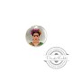 Enameled Brass Charm Round Frida Kahlo 15mm Ø1.4mm
