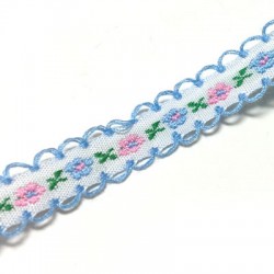 Lacet en Cotton avec Fleurs 12mm (~10m/sac)