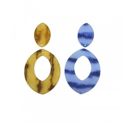 Pendentif Ovale en Résine 42 x 55 mm et 20 x 31 mm