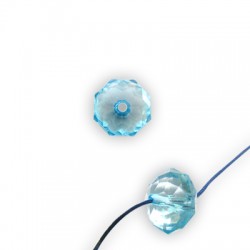 Bola Acrílica Plana Facetada Transparente 8x5mm