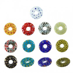 Parte in Vetro Rotonda a Forma di Ciambella con Fiori 21 mm