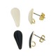 Enameled Steel Earring Teardrop 8x17mm