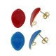 Orecchino in Acciaio Ovale con Smalto 19x14mm