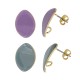 Enameled Steel Earring Oval 19x14mm