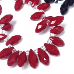 Crystal Drop Bead Faceted 6x12mm Ø~0.3mm (~50pcs)