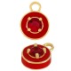 Charm rond en Laiton Émaillé et Zircon 12 mm