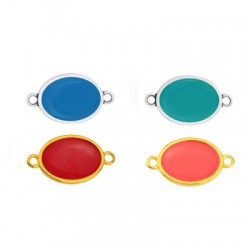 Zamak Connector Oval w/ Enamel 16x20mm