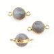 Brass Round Connector Setting 12mm with Agate