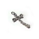 Colgante de Metal Cruz con Strass y Anillito 12x22mm