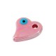Enameled Ceramic Charm Heart Irregular 19mm Ø3mm