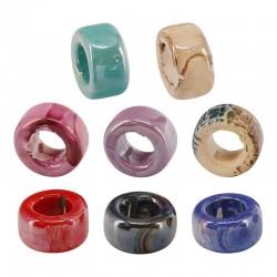 Rondelle Coulissante en Céramique Émaillée ~20 Mm/10 mm Ø10 mm