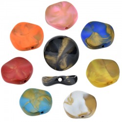Perle Acrylique Ronde Plate 30 Mm/6.7 mm Ø 2.4 mm