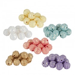 Acrylic Bead Round with Stripes 11mm Ø2mm