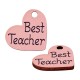 Colgante de Madera Corazón con "Best Teacher" 21x18mm