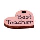Colgante de Madera Corazón con "Best Teacher" 21x18mm