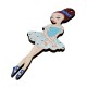Wooden Pendant Ballerina 31x80mm