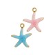 Enameled Stainless Steel 304 Charm Starfish 11x13mm/1.6mm