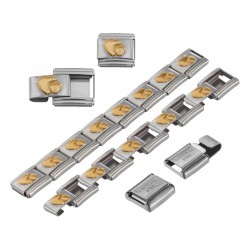 Pièce en Acier Inoxydable 304 pour Bracelet avec Cœur 9 x 10 mm