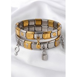 Pièce pour Bracelet en Acier Inoxydable 304 avec Croix 9 x 10 mm