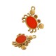 Enameled Stainless Steel 304 Charm Crab 14x10.5mm