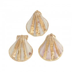 Scallop Shell Pendant Plated Various Sizes ~3-3.5cm