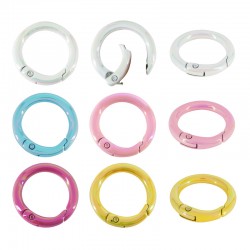 Fermoir mousqueton rond en zamak 25 mm