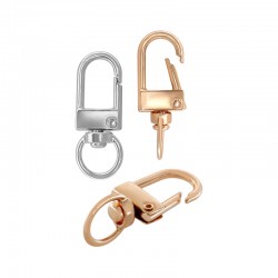 Fermoir mousqueton pivotant en Zamak 12 x 33 mm / 4.7 mm