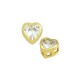 Passante in Ottone Rotondo con Cuore e Zirconi 7mm