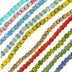 Perla di Vetro in Stile Murano a Forma di Tubo 6x6 mm (Ø~1.5 mm)