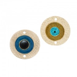 Pendentif Rond en Céramiqe avec œil émaillé 53mm