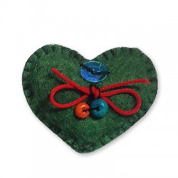 Corazón de Lana Decorado Cosido 30mm