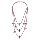 Collar de Varias Vueltas con Cordón Trenzado y Disco de Cerámica Fucsia