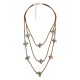Layered Necklace with Twisted Cord & Veraman Ceramic Disc