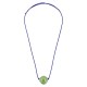 Collier avec Perle Ronde en Céramique Verte sur Cordon Torsadé