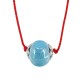 Collier avec Perle Ronde en Céramique Bleue sur Cordon Torsadé