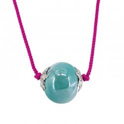 Necklace with Veraman Ceramic Round Bead on Twisted Cord
