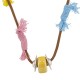 Collier avec rondelle en céramique jaune et tissage artistique