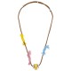 Collier avec rondelle en céramique jaune et tissage artistique