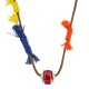 Necklace with Red Ceramic Rondelle & Artistic Weave