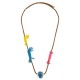 Collier avec Rondelle en Céramique Bleue et Tissage Artistique