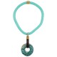Collier Classique Donut avec Disque en Céramique Verte et Cordon Climb