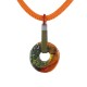 Classic Donut Necklace with Orange Ceramic Disk & Climb Cord