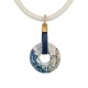 Collana Classica a Ciambella con Disco Bianco e Blu e Cordino Climb