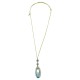 Collier avec Pendentif Ovale en Céramique Veraman sur Cordon en Daim