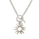 Collar de Plata con Cierre en T y Colgante de Sol