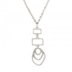 Collier en Argent avec Pendentifs Géométriques Séquentiels