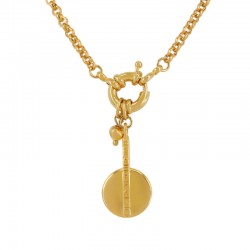 Collier en Argent avec Pendentif Rond et Ligne en Relief